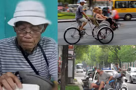 Cụ Oki (khách Nhật, bên trái ảnh) tố cáo bị xích lô "chặt chém" 2,9 triệu đồng cuốc xích lô 5 phút 