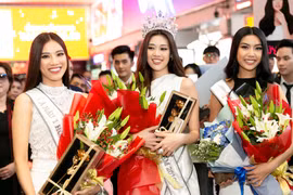 Hoa hậu Khánh Vân, Á hậu Kim Duyên và Á hậu Thúy Vân đã trở về TP.HCM 