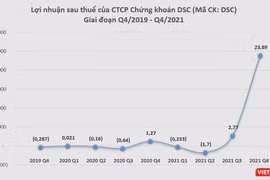 Lợi nhuận sau thuế của DSC trong quý 4/2021 tăng gấp 18,8 lần so với cùng kỳ