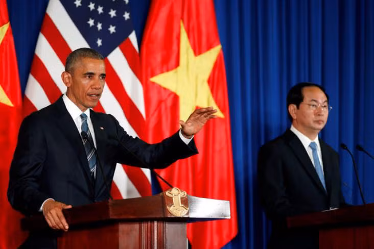 Tổng thống Mỹ Barack Obama và Chủ tịch nước Việt Nam Trần Đại Quang tại Hà Nội ngày 23/5/2016.