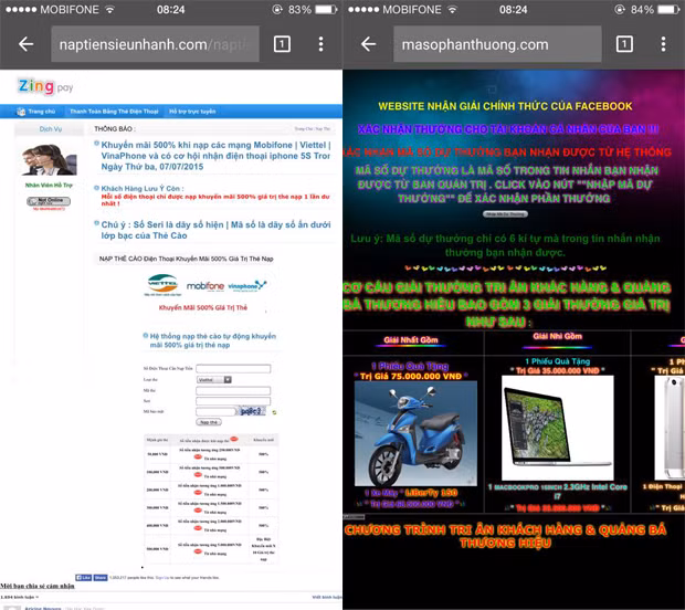 Người dùng nên tỉnh táo khi bấm vào các đường link trong tin nhắn, nhất là khi dẫn đến website yêu cầu nhập mật khẩu, tải file...