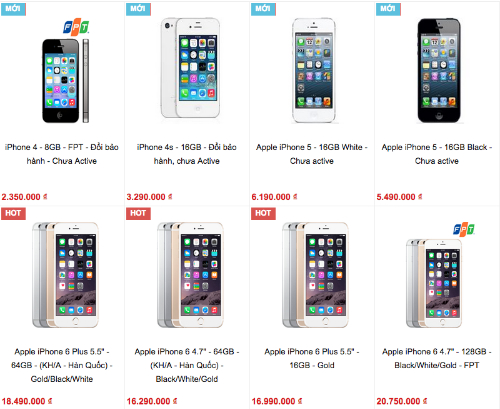 Các dòng iPhone đời cũ 'đổi bảo hành' được bán như máy mới nhưng với giá rẻ.