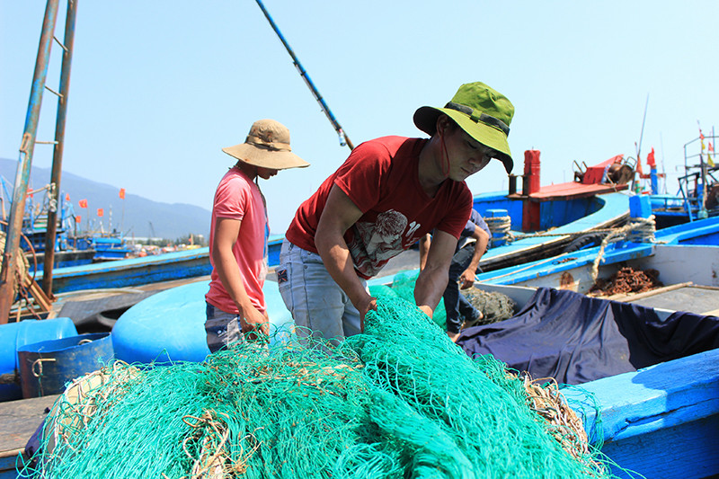Tàu cá ngư dân Đà Nẵng cập cảng Thọ Quang sau chuyến đánh bắt xa bờ- Ảnh: Lê Đình Dũng.