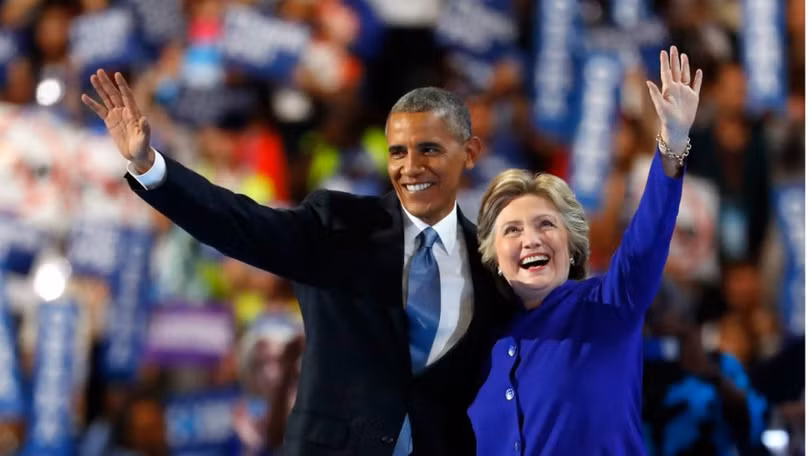 Ông Obama và bà Hillary Clinton.