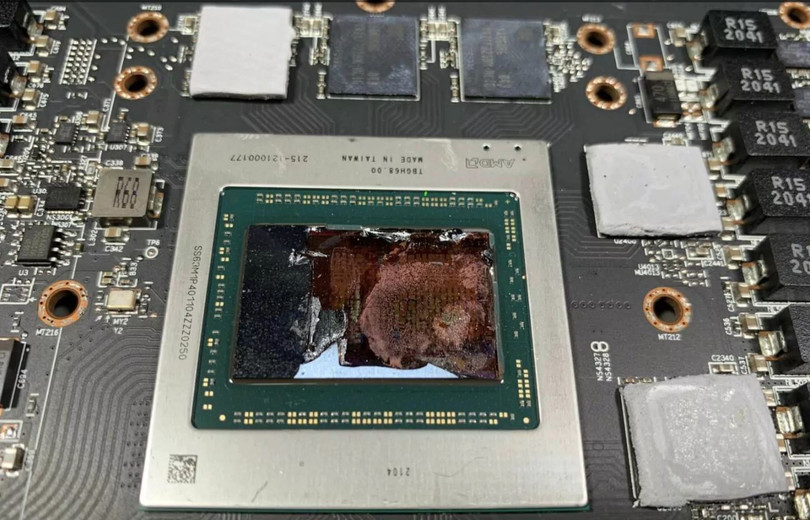 Phần GPU bị hư hỏng nặng (Ảnh: Wccftech) Phần GPU bị hư hỏng nặng (Ảnh: Wccftech)