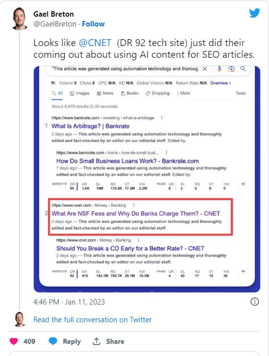 Bài đăng của Gael Breton trên Twitter (Ảnh: Engadget) Bài đăng của Gael Breton trên Twitter (Ảnh: Engadget)