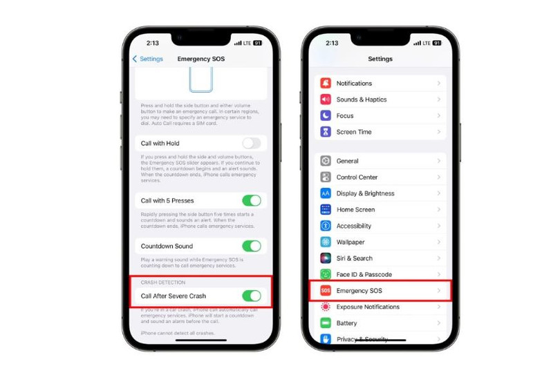 Tính năng phát hiện sự cố được bật trong phần cài đặt của iPhone 14 (Ảnh: Apple Insider)