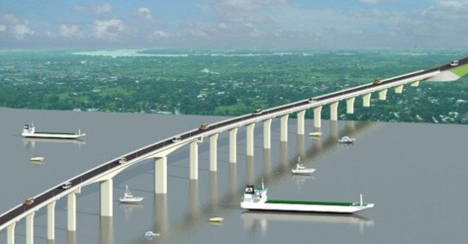 Phối cảnh cầu Mỹ Lợi khi được xây dựng xong