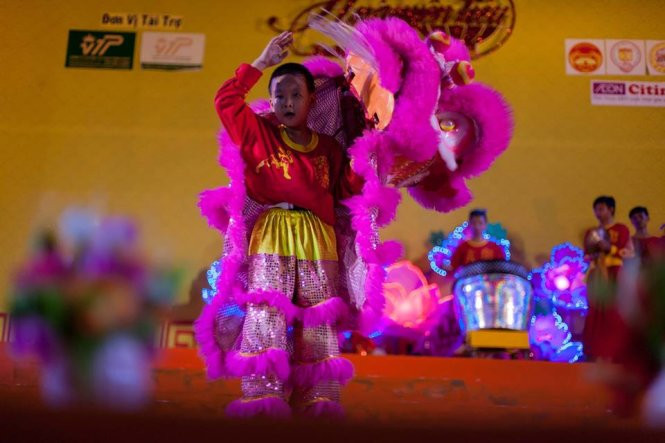 Lân nhí - Ảnh: Sơn Khôi Lân nhí - Ảnh: Sơn Khôi