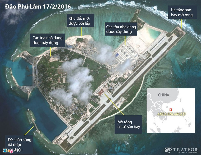 Cận cảnh HQ-9 và cơ sở quân sự phi pháp của TQ ở đảo Phú Lâm