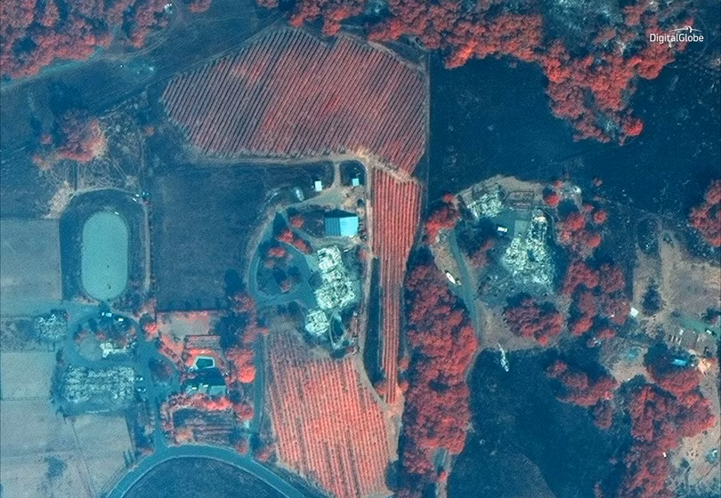 Thảm họa cháy rừng ở California nhìn từ vệ tinh ảnh 10