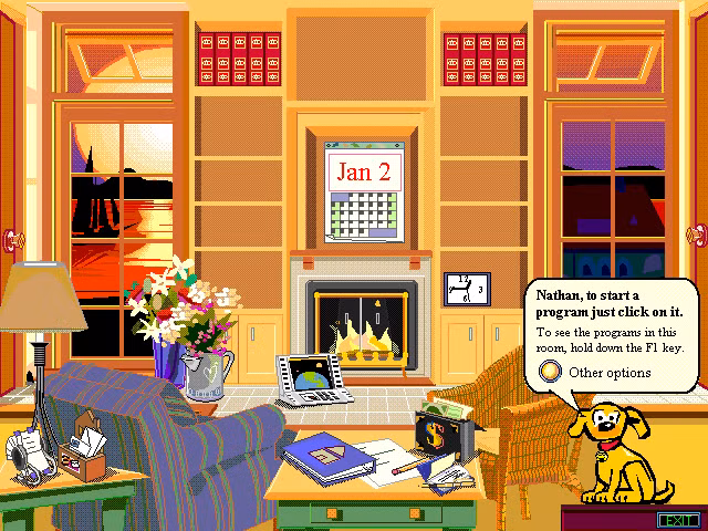 Giao diện chính của hệ điều hành Microsoft Bob(1995). Nguồn: BusinessInsider