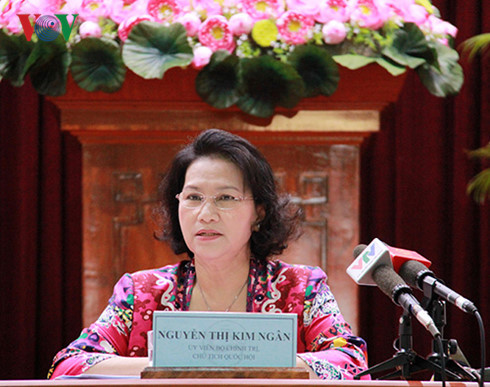 Chủ tịch Quốc hội Nguyễn Thị Kim Ngân phát biểu