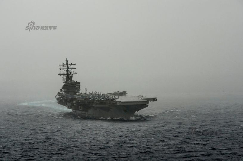 Biên đội tàu sân bay USS Ronald Reagan hoạt động trên Biển Đông ngày 5/7/2016. Ảnh: Sina