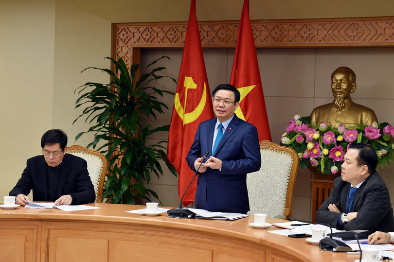 Phó Thủ tướng Vương Đình Huệ tại cuộc họp của Ban chỉ đạo về tình hình sắp xếp, cổ phần hóa, thoái vốn, tái cơ cấu doanh nghiệp Nhà nước (DNNN) và phát triển doanh nghiệp năm 2017. Ảnh: VGP