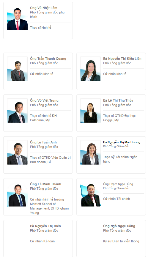 Ban lãnh đạo của OceanBank hiện tại.