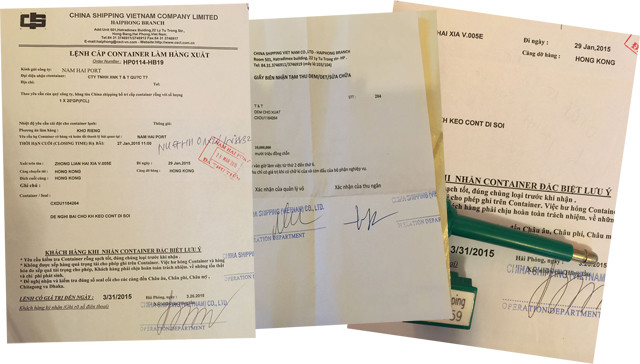 Các giấy tờ có bút tích của Tuấn