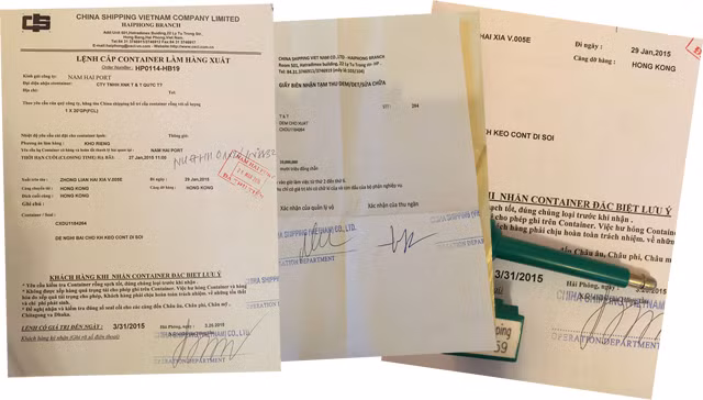 Các giấy tờ có bút tích của Tuấn