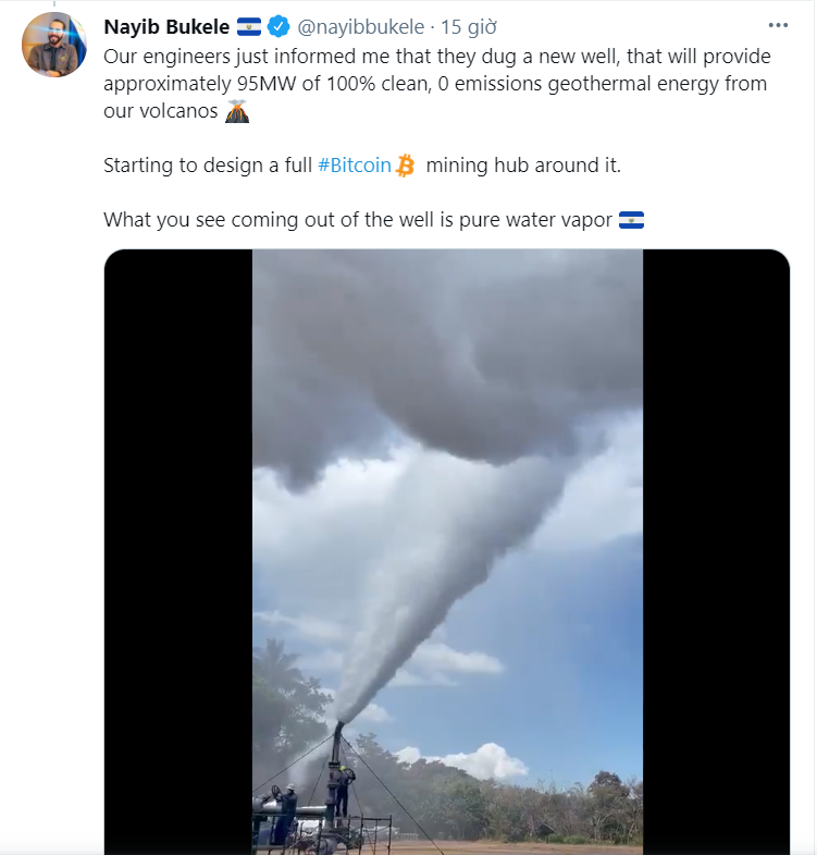 Bài đăng của Tổng thống Nayib Bukele trên Twitter (Ảnh: Twitter)