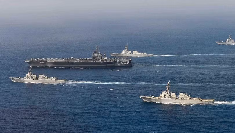 Cụm tấn công tàu sân bay USS John C. Stennis trên Thái Bình Dương ngày 2/5/2015. Ảnh tư liệu.