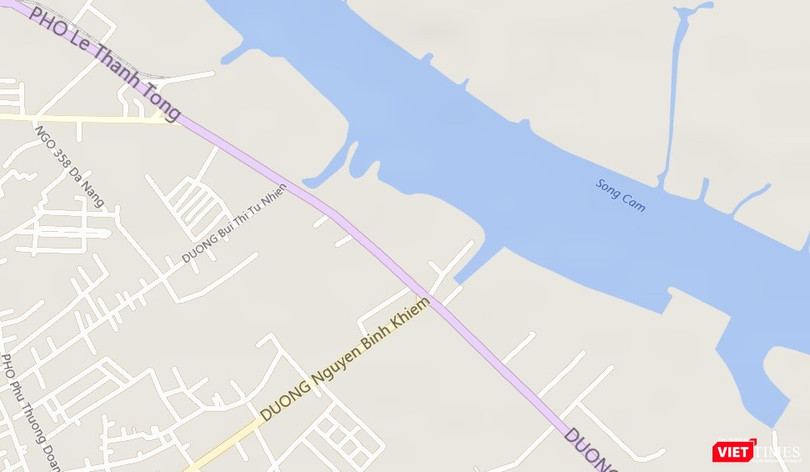 Vị trí Hải Phòng muốn làm hầm đường bộ vượt sông. Ảnh: Maps