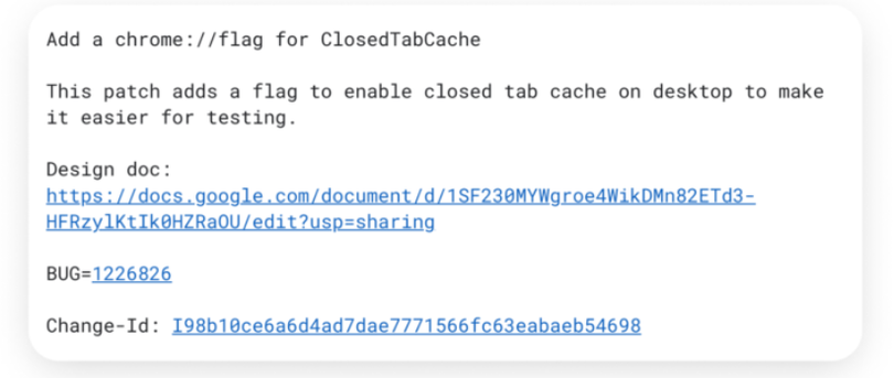 Một trong ba lệnh ủy thác cho phép Chrome lưu vào bộ nhớ cache các tab đã đóng trong thời gian ngắn (Ảnh: Android Police)