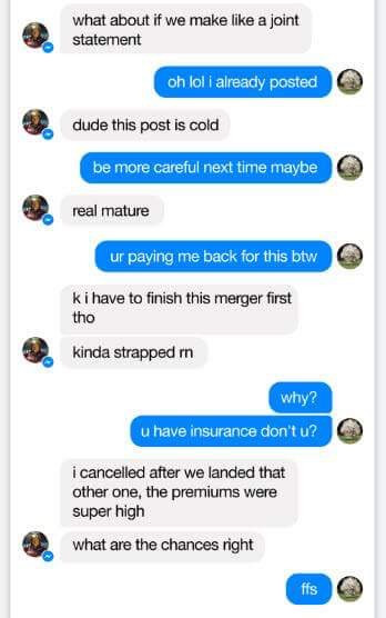 Hé lộ đoạn tin nhắn giữa Elon Musk và Mark Zuckerberg 5 phút sau vụ nổ SpaceX ảnh 4 Hé lộ đoạn tin nhắn giữa Elon Musk và Mark Zuckerberg 5 phút sau vụ nổ SpaceX ảnh 4