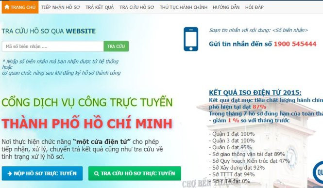 Cổng dịch vụ công trực tuyến TP.HCM - Ảnh chụp màn hình