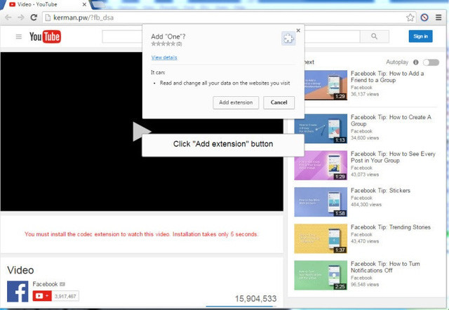 Dụ người dùng tải extension độc hại về máy tính. ​