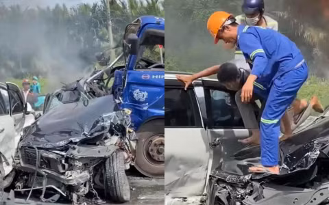 Nhóm người hùng cứu tài xế.