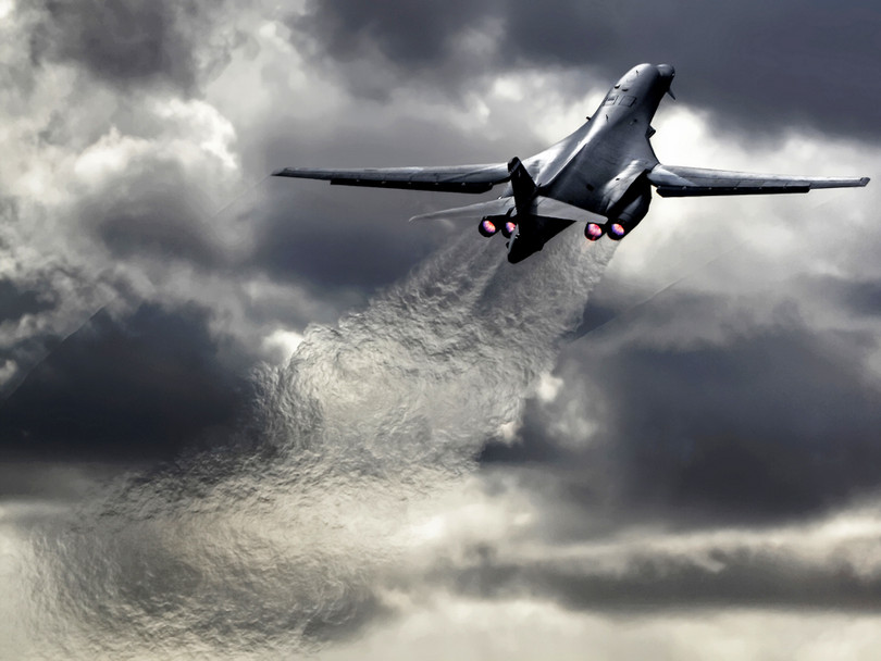 Máy bay ném bom B1B Lancer của Mỹ.