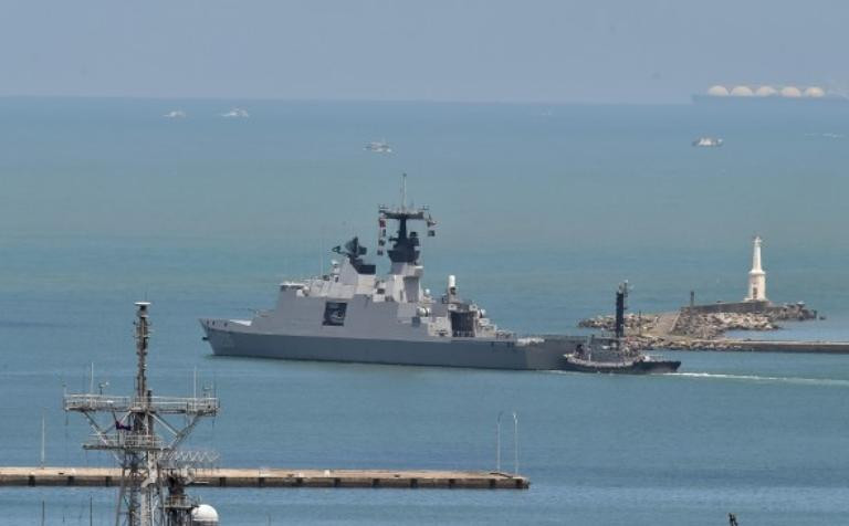 Tàu tuần phòng Địch Hóa lớp Khải Định Đài Loan vừa tiến hành tuần tra bất hợp pháp ở Biển Đông. Ảnh: Thời báo Tự do Đài Loan.