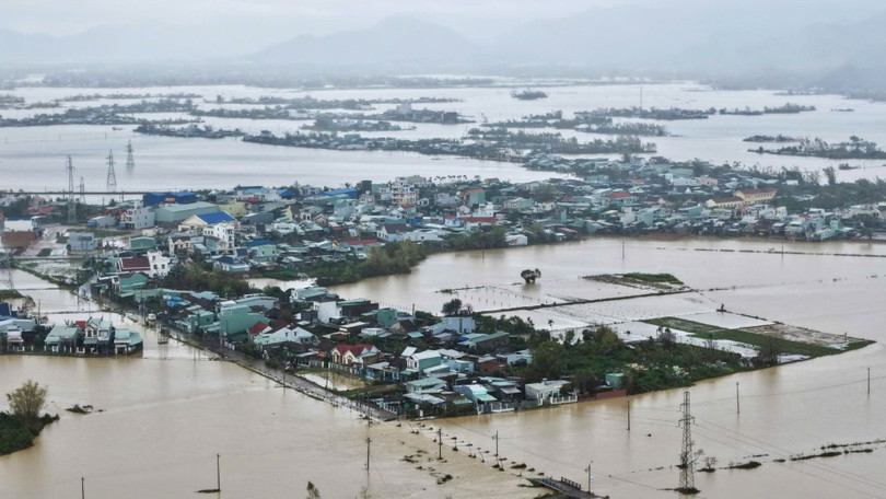 Các vùng phía Đông tỉnh Gia Lai cũng bị ngập lụt nặng. Ảnh: Vietnamnet.