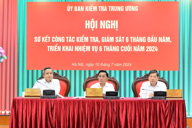 Hội nghị sơ kết công tác kiểm tra, giám sát 6 tháng đầu năm và triển khai nhiệm vụ 6 tháng cuối năm 2024 của Ủy ban Kiểm tra Trung ương.
