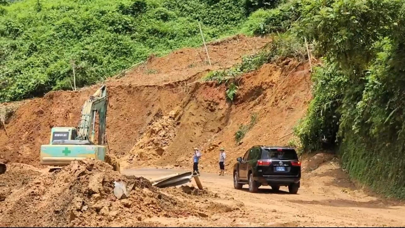 Đoạn qua vị trí sạt lở đã chính thức thông đường.