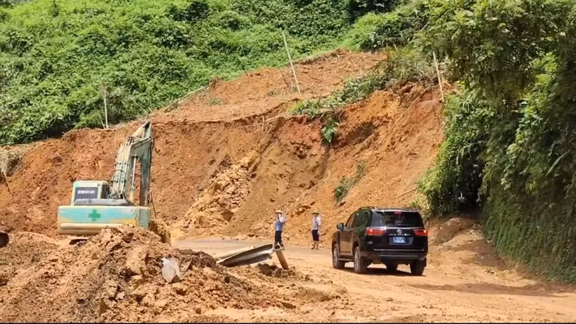 Đoạn qua vị trí sạt lở đã chính thức thông đường.
