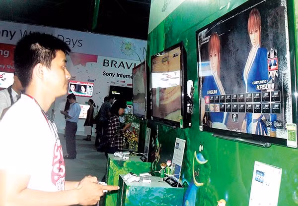 Triển lãm điện máy Sony. Ảnh: QUỐC HÙNG