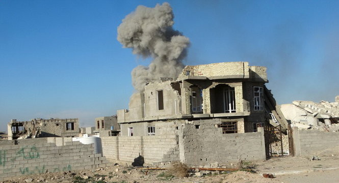 Quân liên minh đã hỗ trợ rất nhiều cho quân Iraq bằng các đợt không kích - Ảnh: Reuters