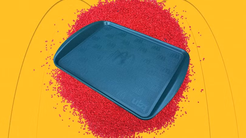 Khay đồ ăn được làm từ thức ăn thừa (Ảnh: Fast Company)