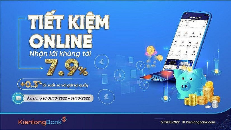 Chỉ duy nhất trong tháng 10, gửi tiết kiệm tại KienlongBank khách hàng được hưởng lãi suất ưu đãi đến 7,9%.