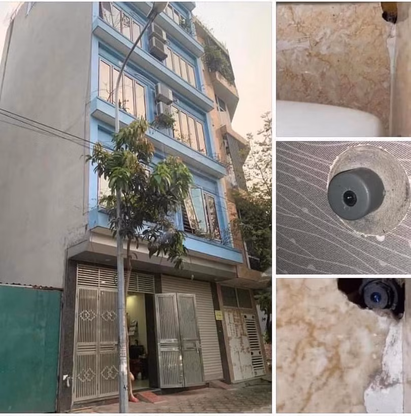 Hình ảnh camera được ông N lắp trong các nhà vệ sinh.
