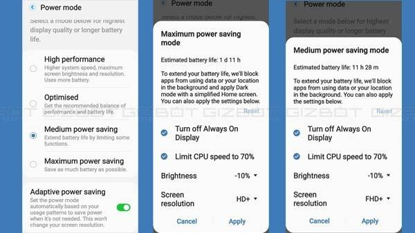 Bật tính năng tiết kiệm pin (Ảnh: Gizbot) Bật tính năng tiết kiệm pin (Ảnh: Gizbot)