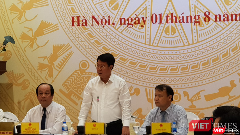 Thượng tướng Bùi Văn Nam - Thứ trưởng Bộ Công an tại Họp báo Chính phủ thường kỳ ngày 1/8/2018