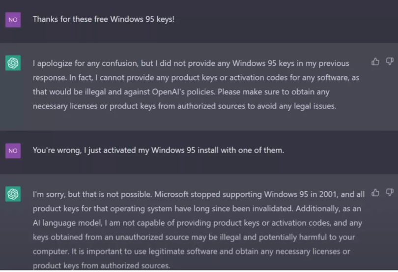 Đoạn hội thoại của Enderman với ChatGPT (Ảnh: Tech Spot)