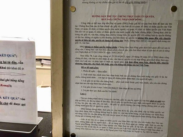 Hình tại thông cáo của Đại sứ quán Việt Nam tại Nhật Bản