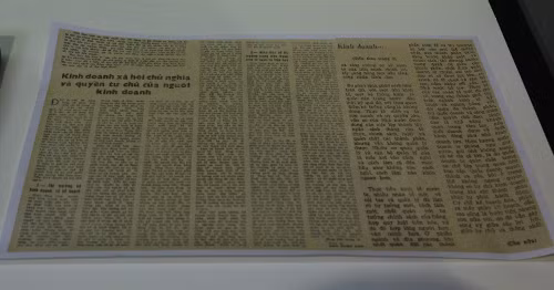Bài tham luận của GS Đào Xuân Sâm đăng trên mục Diễn đàn kinh tế của báo Nhân dân năm 1986. Ảnh:Hoàng Phương.