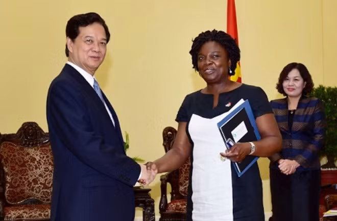 Thủ tướng Nguyễn Tấn Dũng tiếp bà Victoria Kwakwa, Giám đốc Ngân hàng Thế giới (WB) tại Việt Nam.