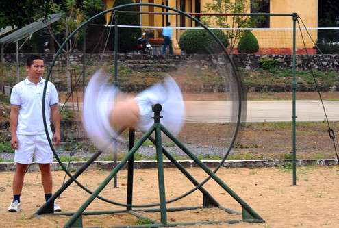 Xoay như cánh quạt trên vòng quay trụ là bài tập luyện hàng ngàycủa phi công.