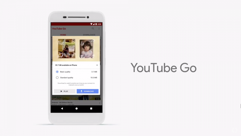 Ứng dụng Youtube Go. Nguồn: Google Ứng dụng Youtube Go. Nguồn: Google