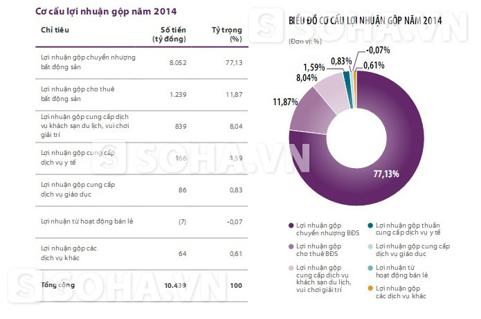 Cơ cấu lợi nhuận gộp năm 2014